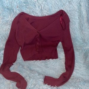 Maroon crop top size medium